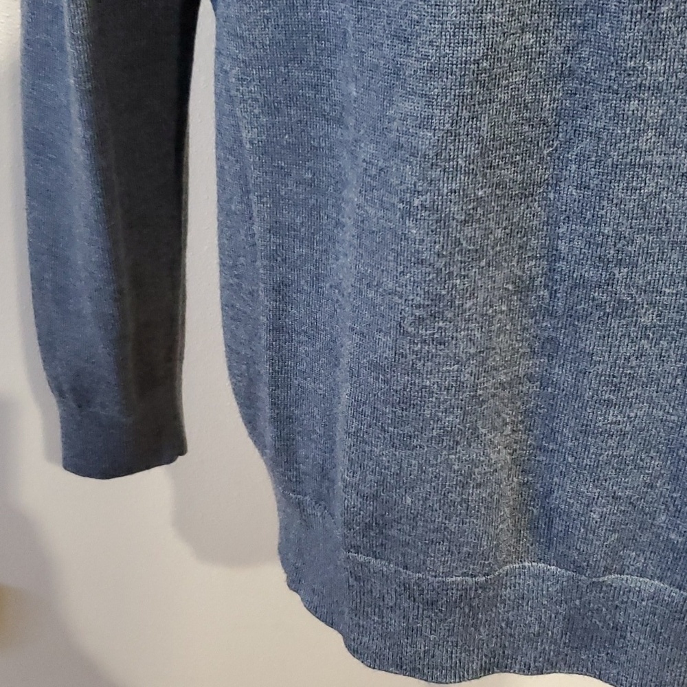 Untuckit merino wool charcoal Grey knit long sleeve sweater 1/4 zip - Picture 3 of 5